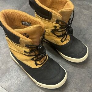 Merrell Kids Black Tan Rain & Snow Boots Size 13 Adjustable Warm Easy On & Off